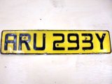 英国　ナンバープレート  RRU293Y