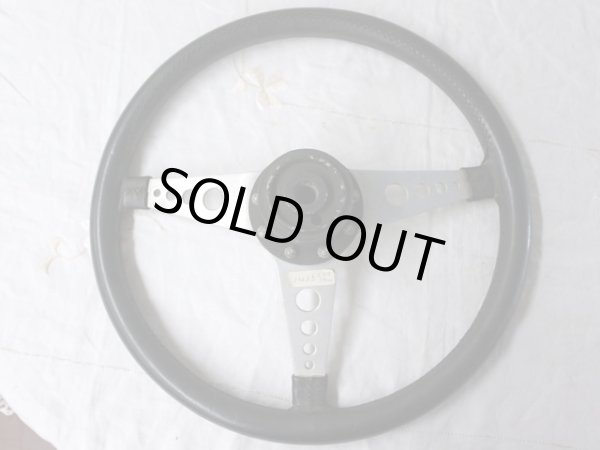 画像2: ステアリング　モトリタ　レザー　14　ボス(小径タイプ）&センターモチーフ付　中古品 (2)